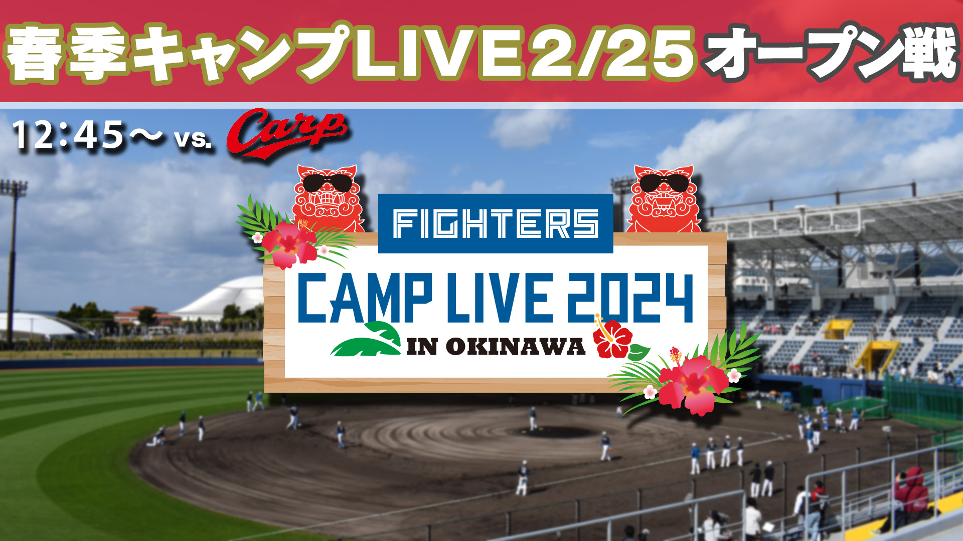 2月25日 (日) <オープン戦 vs 広島> 春季キャンプLIVE 12:30～